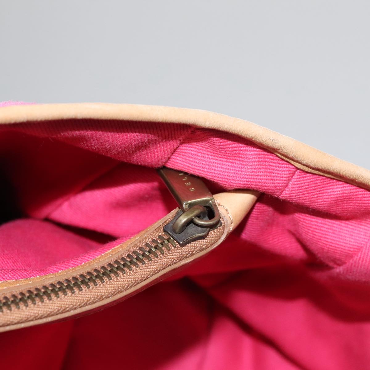 CELINE C Macadam Canvas Boogie bag Hand Bag Pink Auth 109991