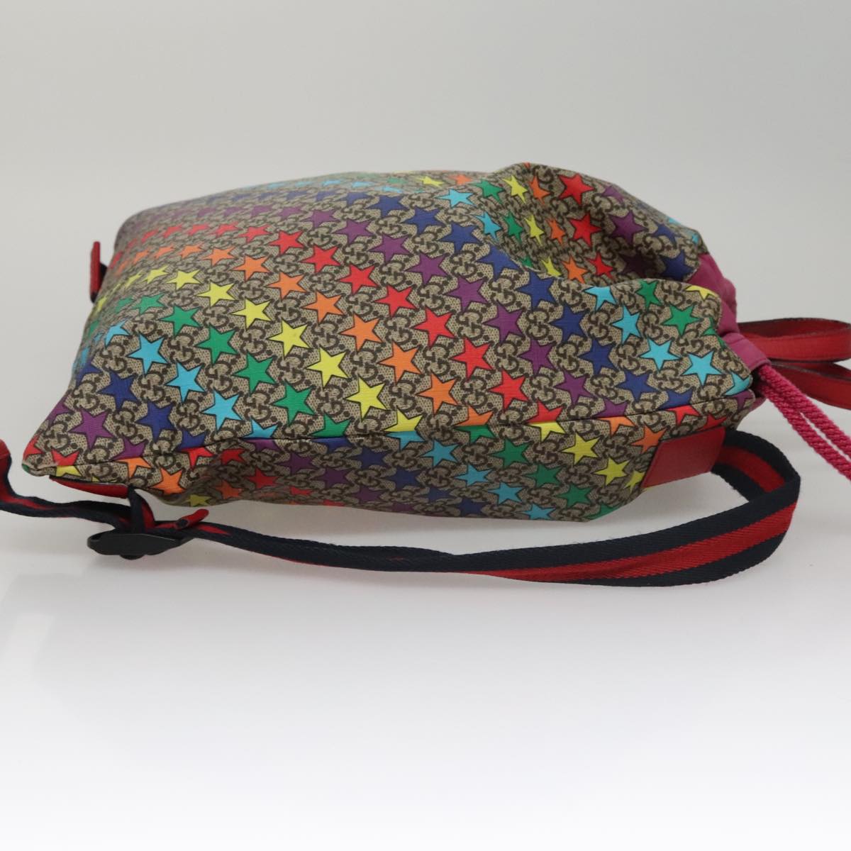 GUCCI GG Supreme Sherry Line Backpack PVC Beige Rainbow 550775 Auth 109993V