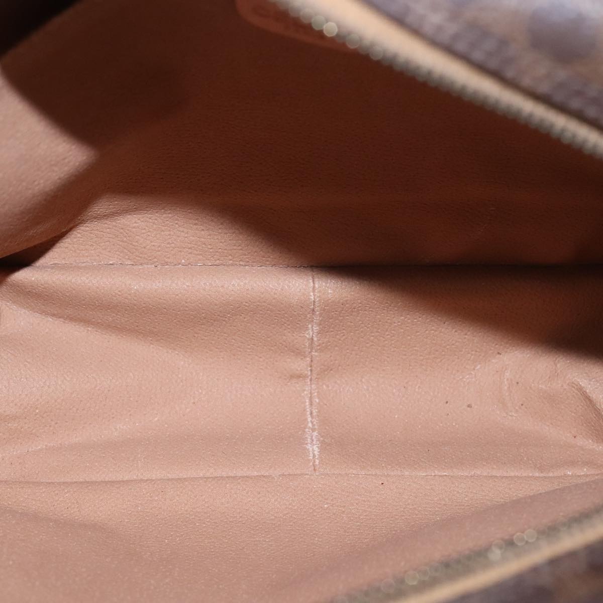 CELINE Macadam Canvas Shoulder Bag PVC Leather Brown Auth 109996