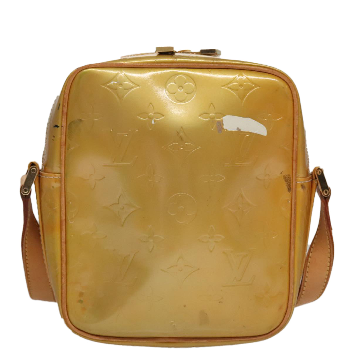 LOUIS VUITTON Monogram Vernis Wooster Shoulder Bag Gris M91036 LV Auth 110001