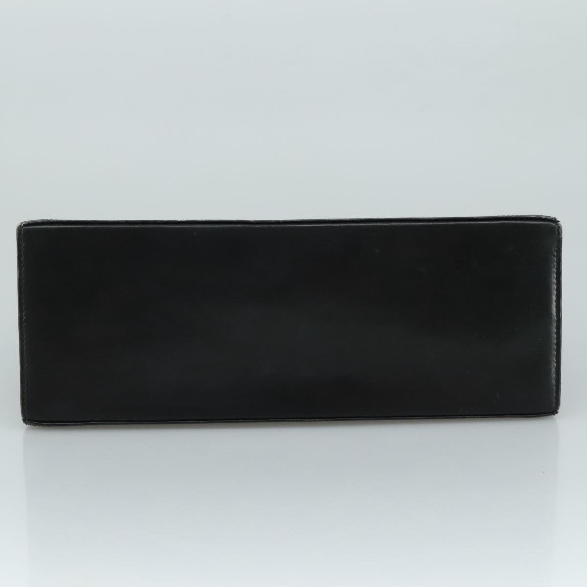 Salvatore Ferragamo Gancini Hand Bag Leather Black Gold Auth 110014