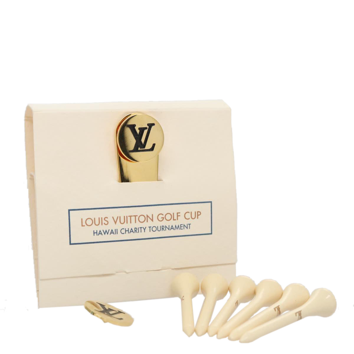LOUIS VUITTON Golf Pin metal Gold LV Auth 110017