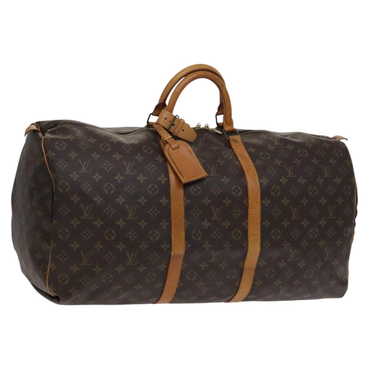 LOUIS VUITTON Monogram Keepall 60 Boston Bag M41422 LV Auth 110096