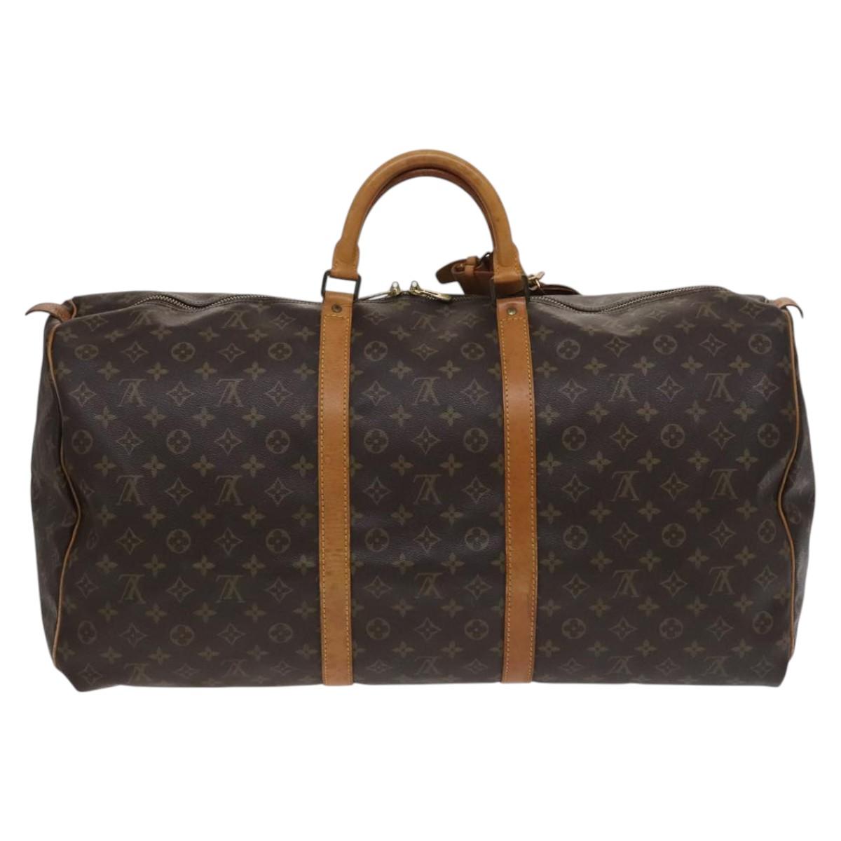 LOUIS VUITTON Monogram Keepall 60 Boston Bag M41422 LV Auth 110096