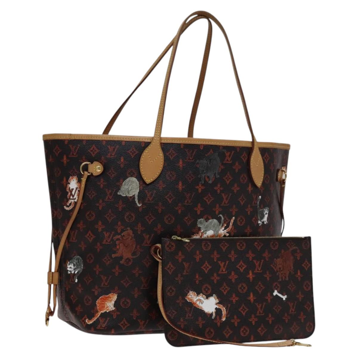 LOUIS VUITTON Catgram Neverfull MM Tote Bag M44441 LV Auth 110104A