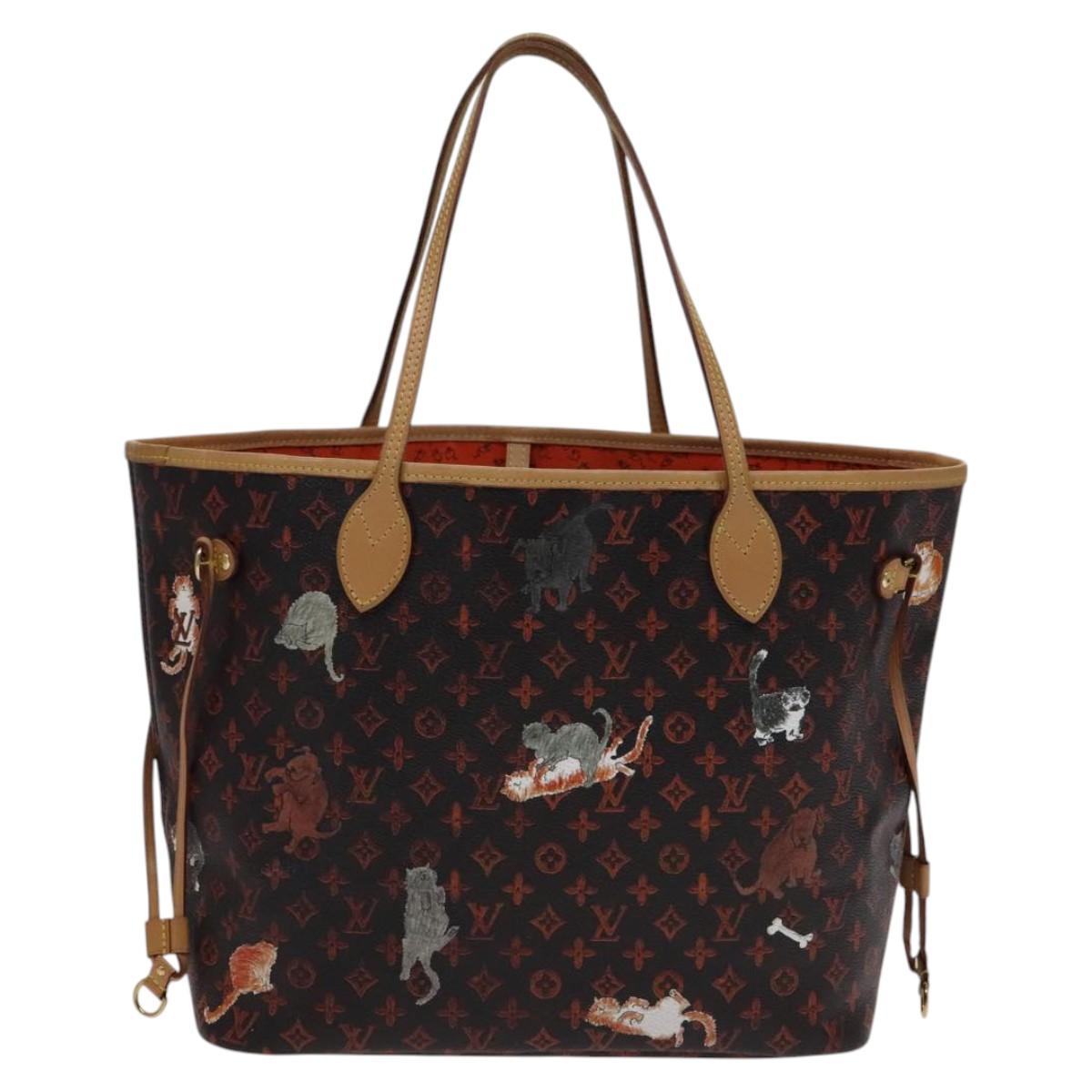 LOUIS VUITTON Catgram Neverfull MM Tote Bag M44441 LV Auth 110104A