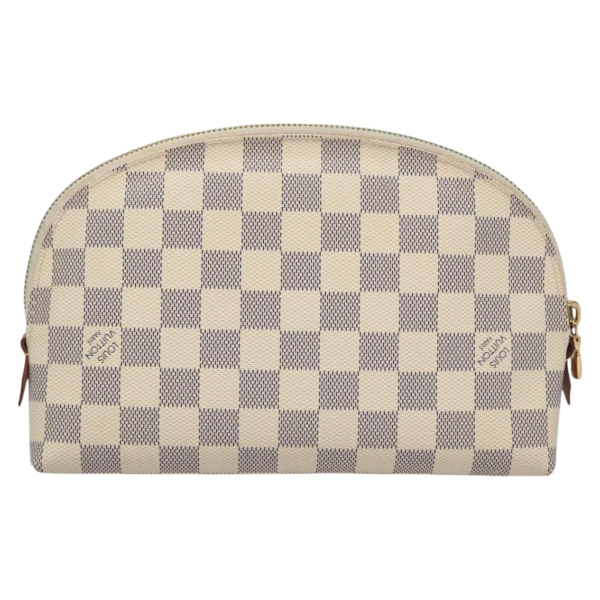 LOUIS VUITTON Damier Azur Pochette Cosmetic GM Pouch N23346 LV Auth 110125V