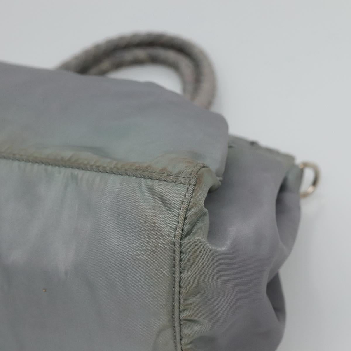 PRADA Hand Bag Nylon 2way Gray Auth 110159