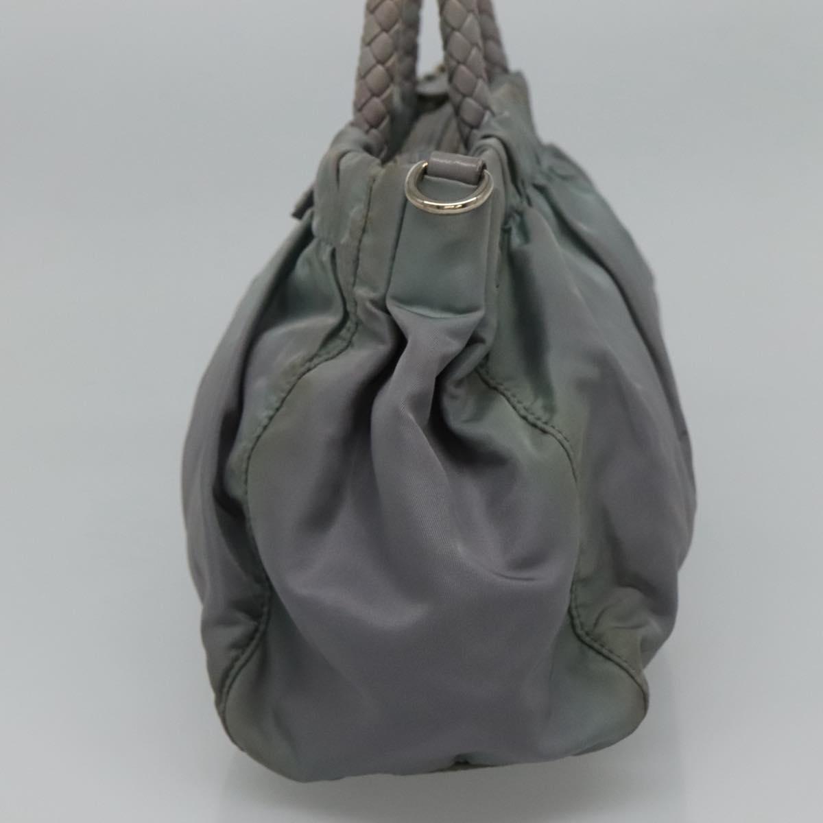 PRADA Hand Bag Nylon 2way Gray Auth 110159