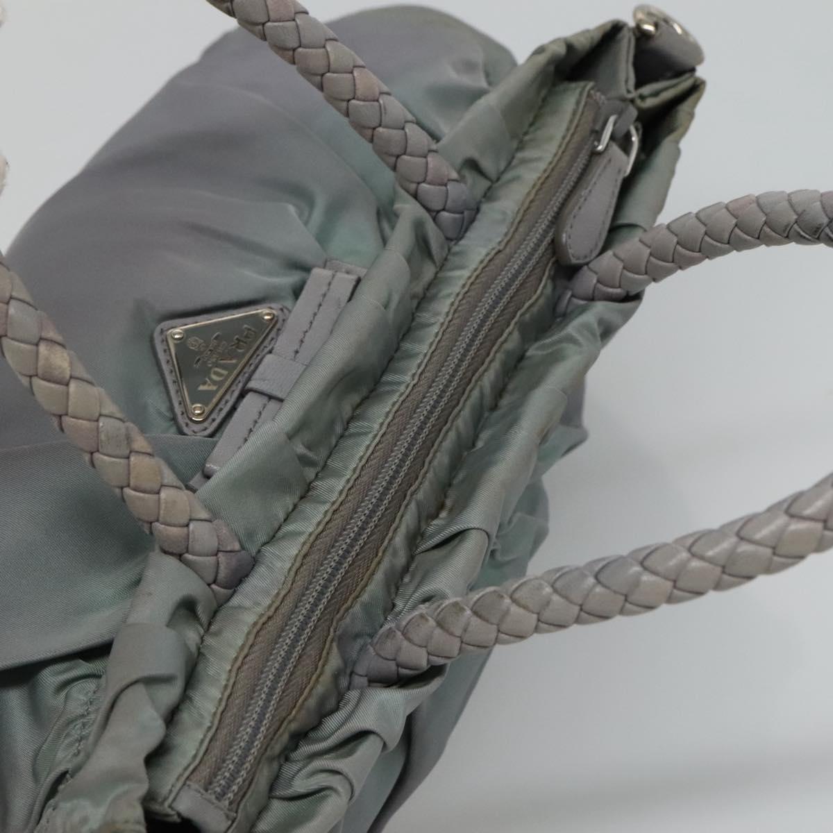 PRADA Hand Bag Nylon 2way Gray Auth 110159