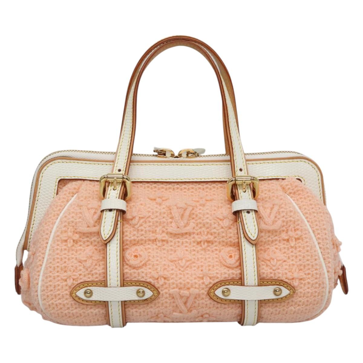 LOUIS VUITTON Limited Edition 2005 Sac Crochet PM Bag Wool Pink LV Auth 110165S