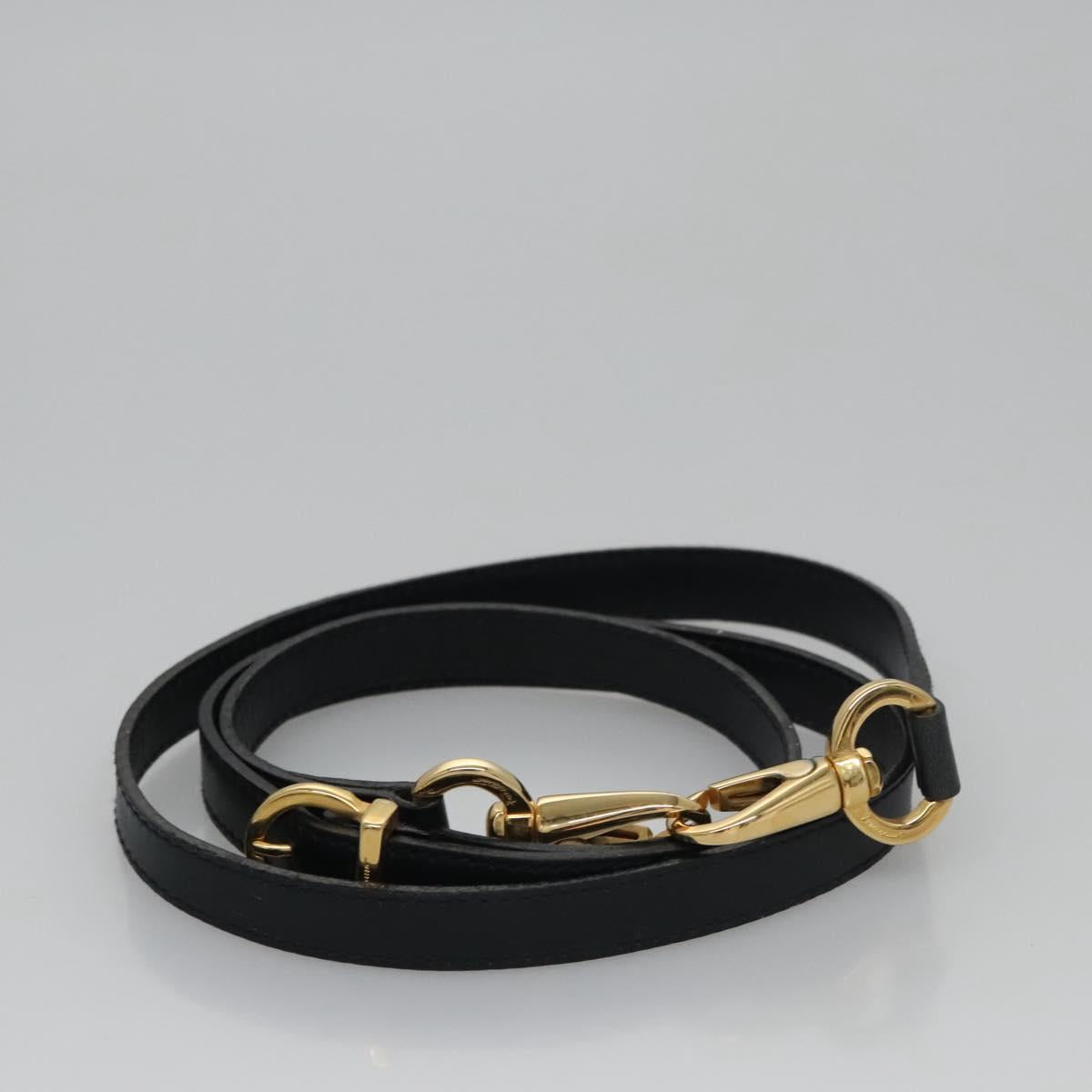 Salvatore Ferragamo Gancini Hand Bag Leather 2way Black Auth 110168