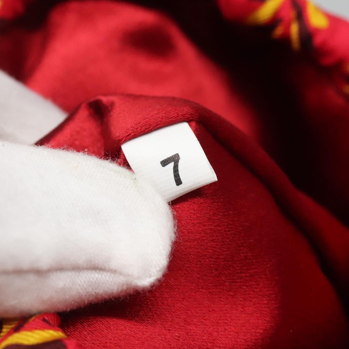 PRADA Pouch Silk Red Yellow Auth 110192V