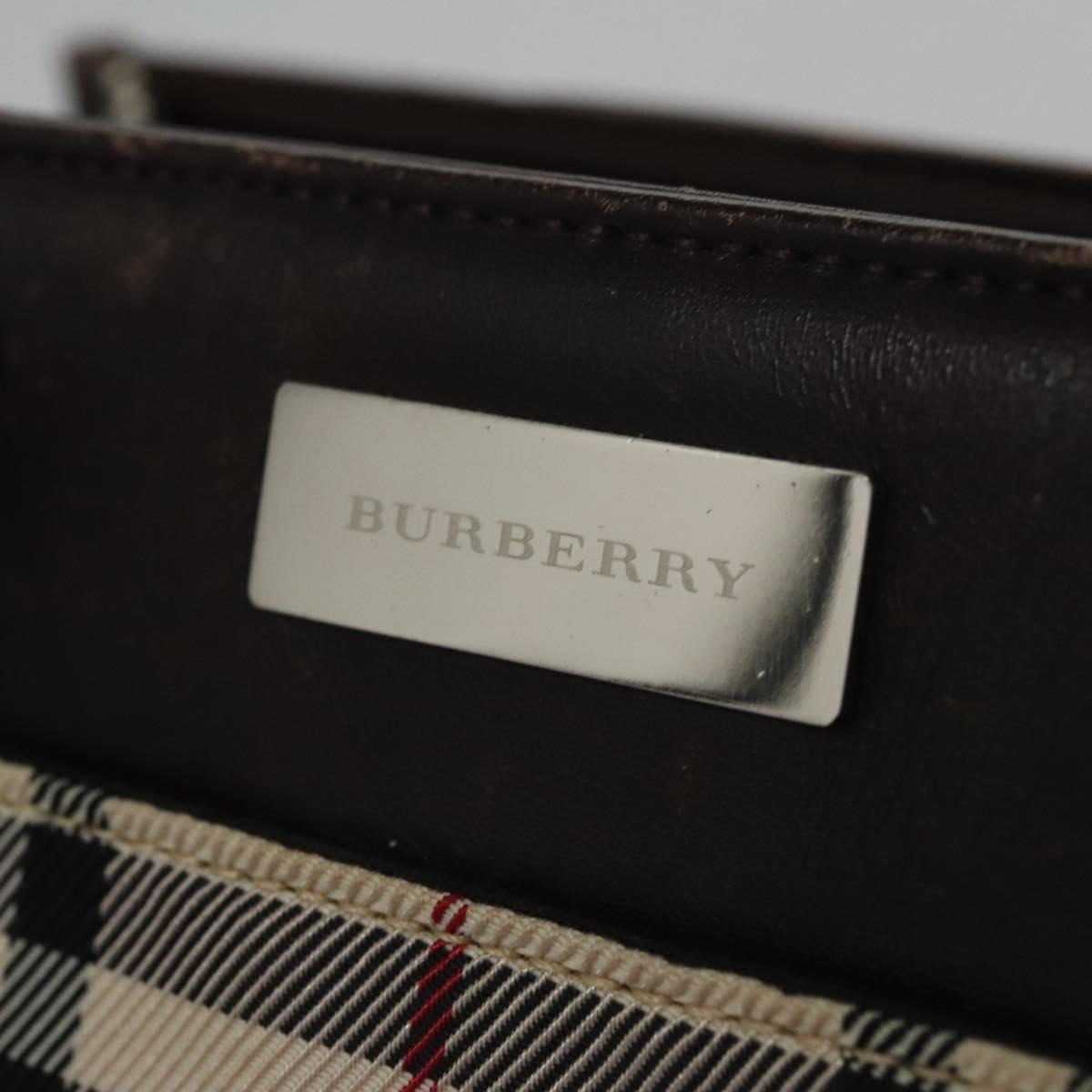 BURBERRY Nova Check Hand Bag Canvas Beige Auth 110198