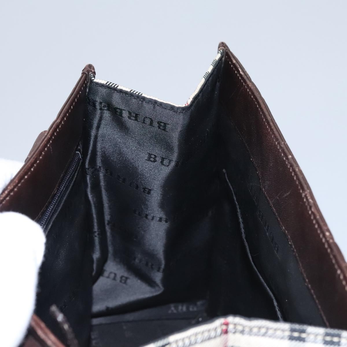 BURBERRY Nova Check Hand Bag Canvas Beige Auth 110198