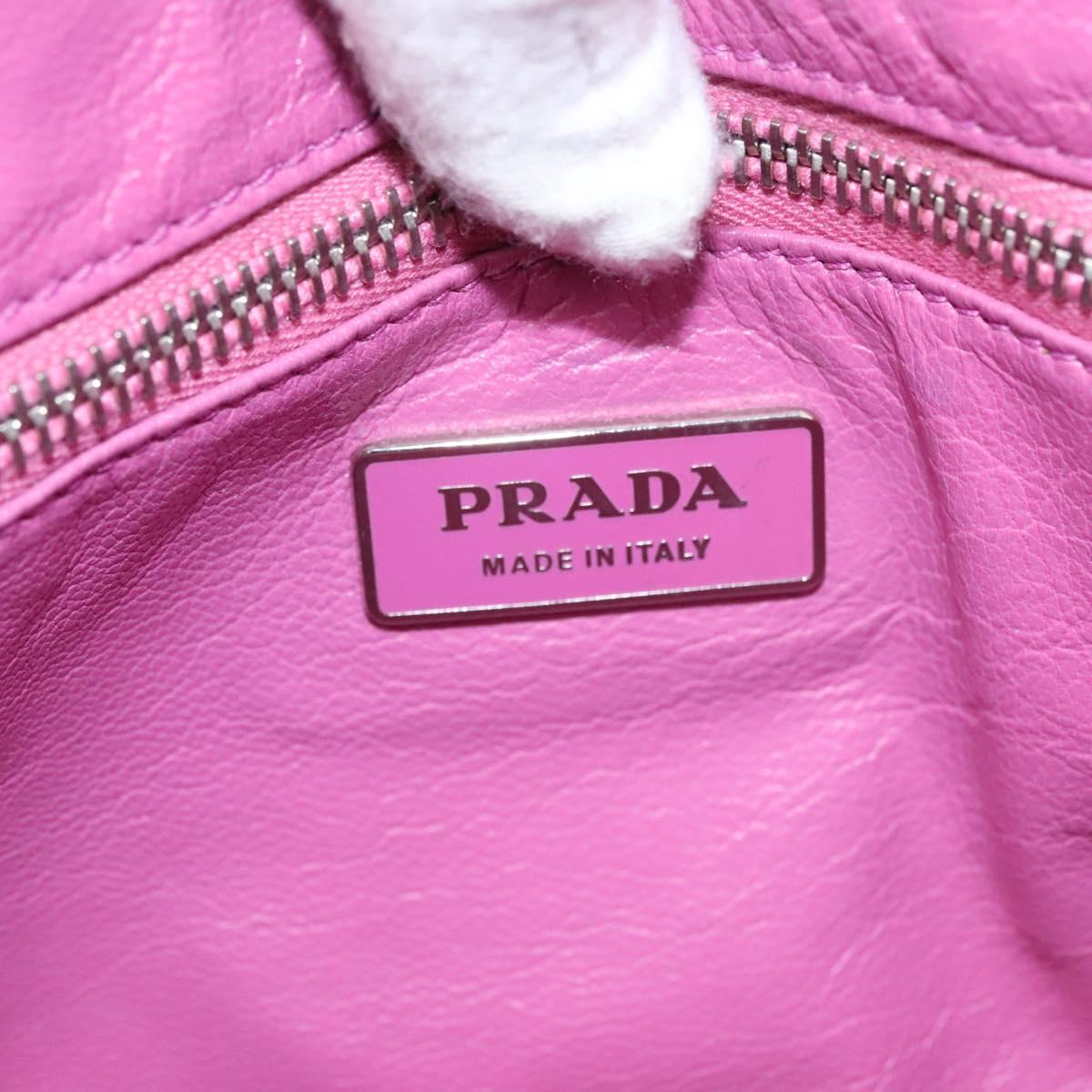 PRADA Chain Shoulder Bag Leather Purple Auth 110200
