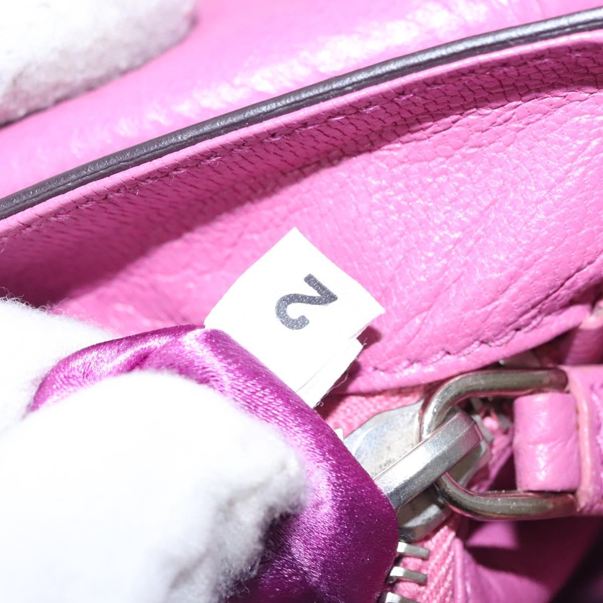 PRADA Chain Shoulder Bag Leather Purple Auth 110200