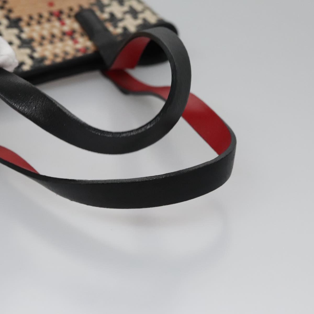 BURBERRY Blue Label Nova Check Hand Bag Leather Beige Auth 110204