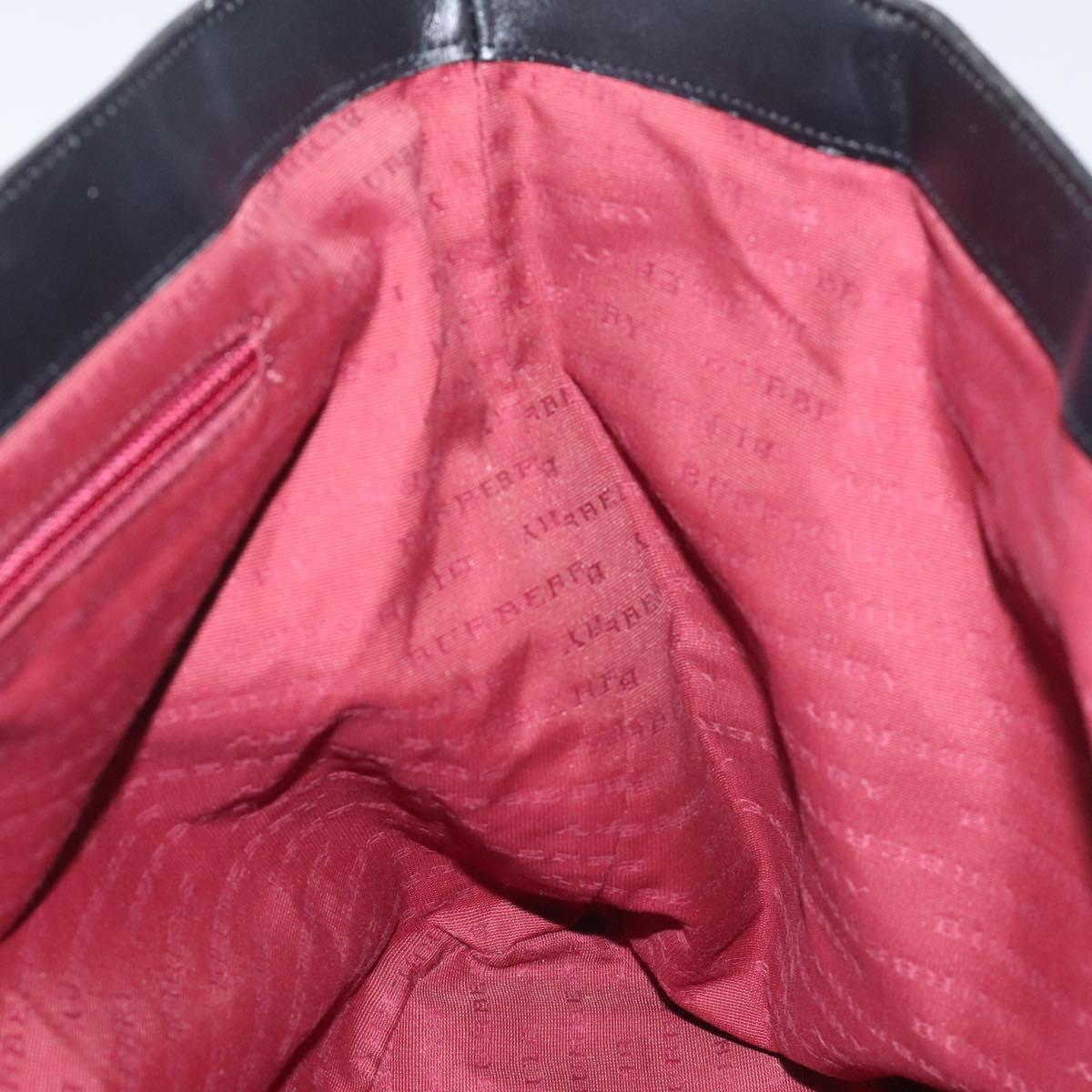 BURBERRY Nova Check Hand Bag Wool Black Auth 110205