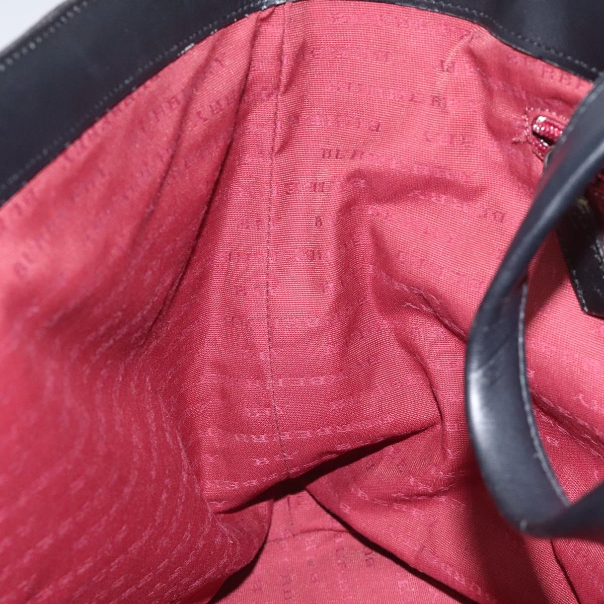 BURBERRY Nova Check Hand Bag Wool Black Auth 110205