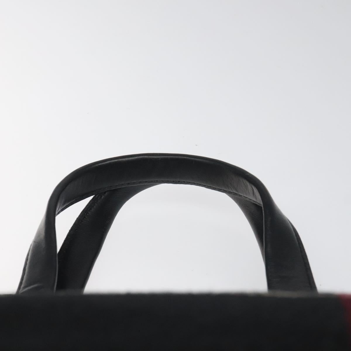 BURBERRY Nova Check Hand Bag Wool Black Auth 110205