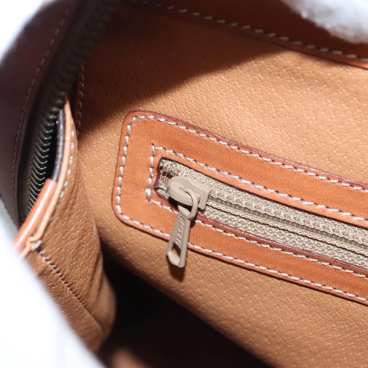 CELINE Macadam Canvas Hand Bag PVC Leather Brown Auth 110210