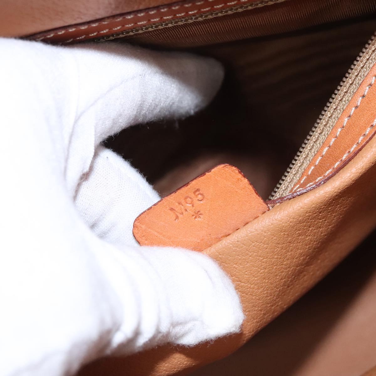 CELINE Macadam Canvas Hand Bag PVC Leather Brown Auth 110210