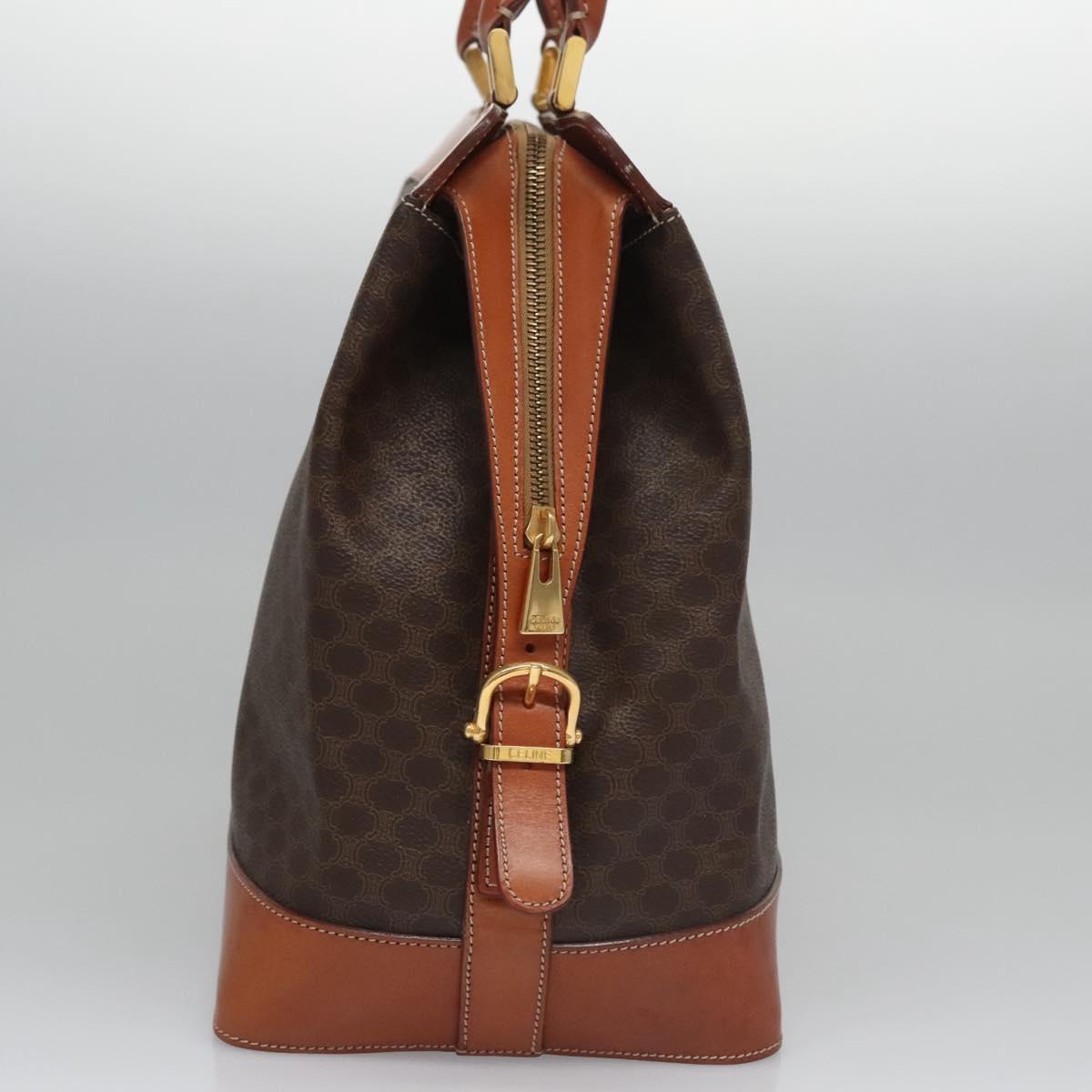 CELINE Macadam Canvas Hand Bag PVC Leather Brown Auth 110210