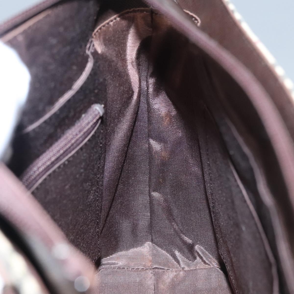 BURBERRY Nova Check Hand Bag Canvas Beige Auth 110211