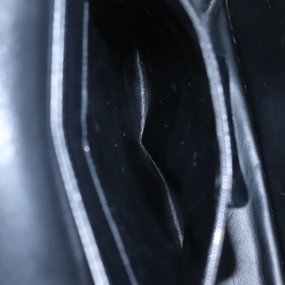 Salvatore Ferragamo Gancini Hand Bag Leather 2way Black Gold Auth 110218