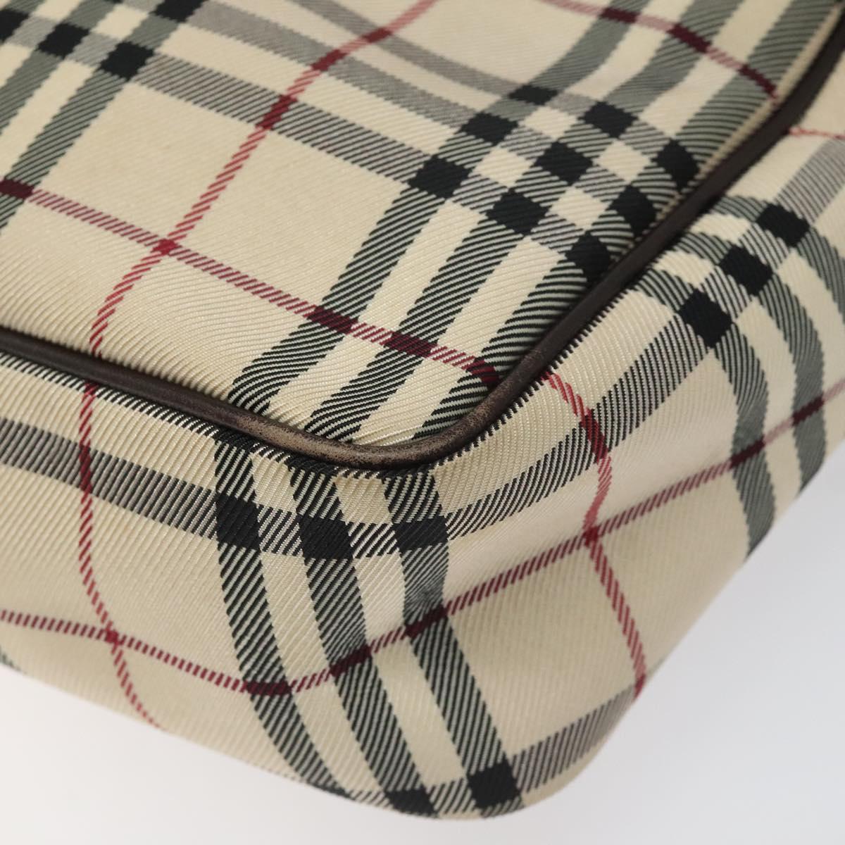 BURBERRY Nova Check Shoulder Bag Canvas Beige Auth 110227