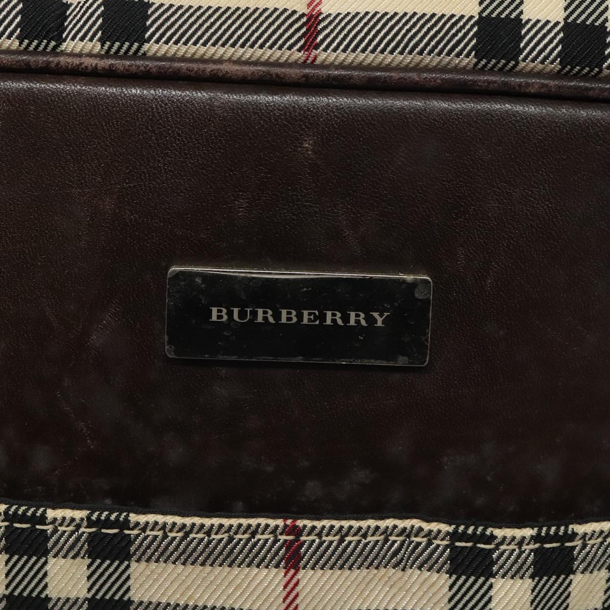 BURBERRY Nova Check Shoulder Bag Canvas Beige Auth 110227