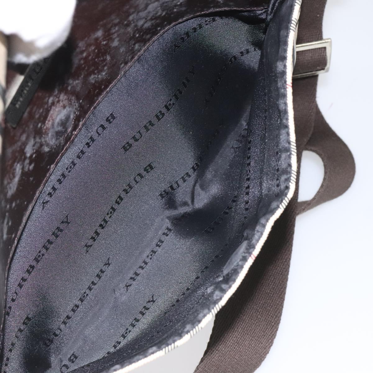 BURBERRY Nova Check Shoulder Bag Canvas Beige Auth 110227