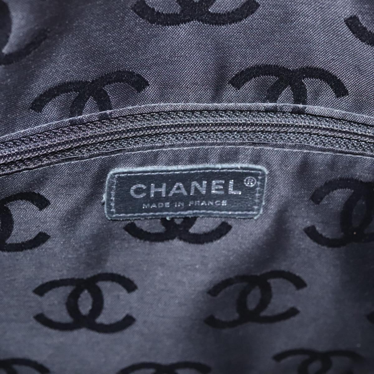 CHANEL Matelasse Cambon Line Shoulder Bag Leather Beige Silver CC Auth 110229A