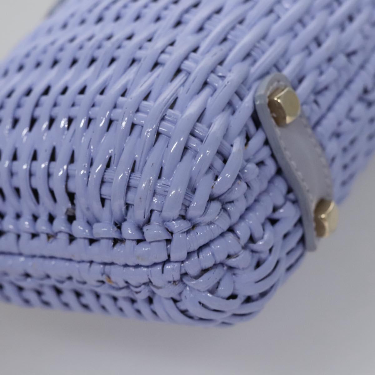 Salvatore Ferragamo Gancini Hand Bag Wicker Purple Gold Auth 110237AM