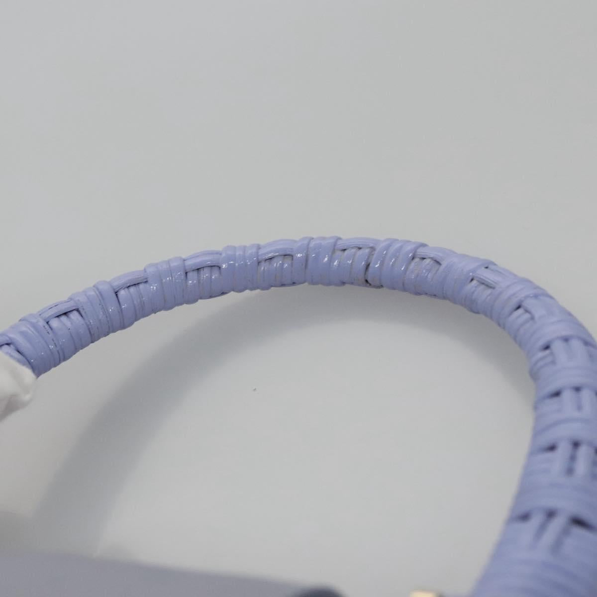 Salvatore Ferragamo Gancini Hand Bag Wicker Purple Gold Auth 110237AM