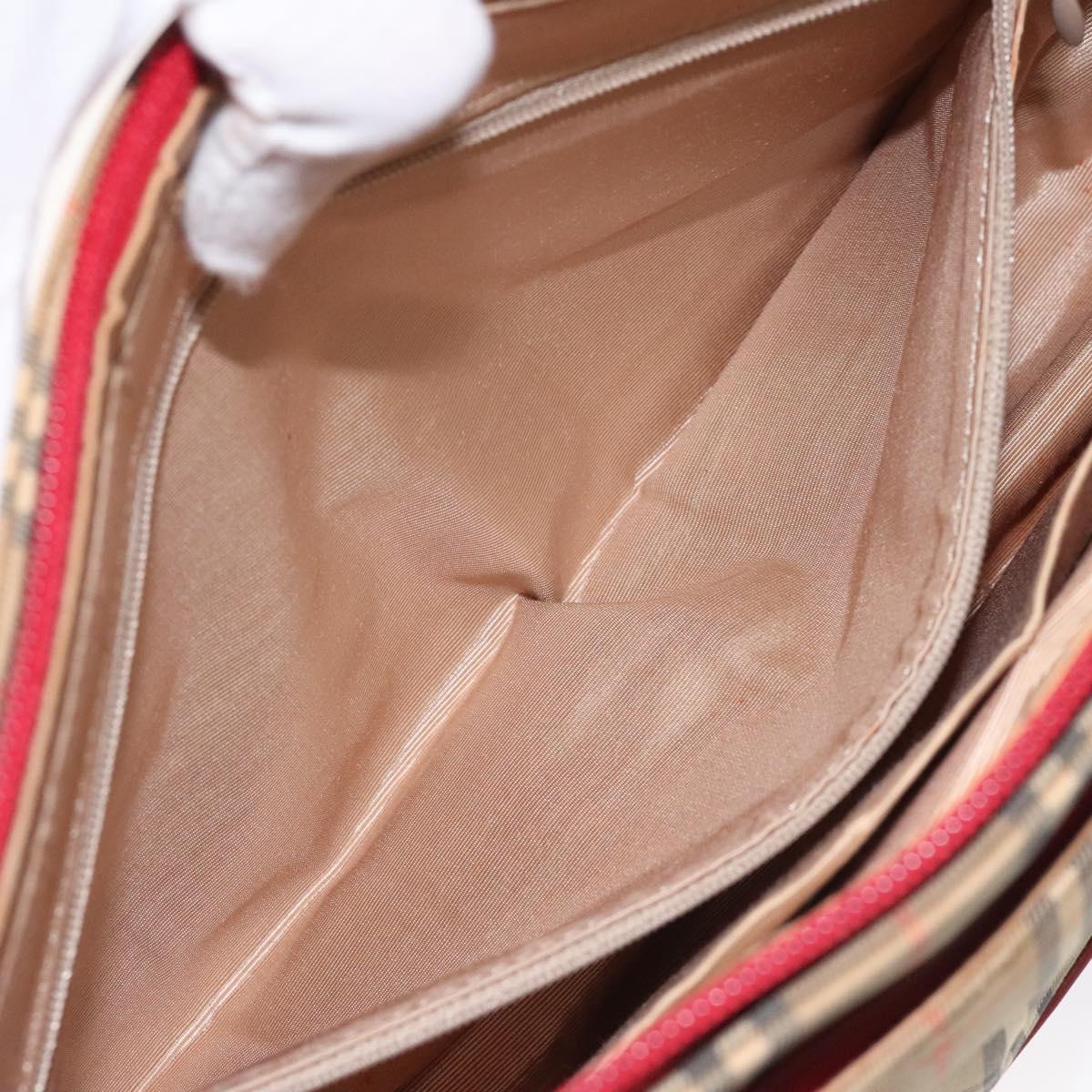 BURBERRY Nova Check Hand Bag Canvas Beige Auth 110238