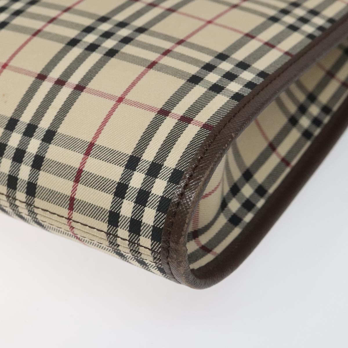 BURBERRY Nova Check Shoulder Bag Canvas Beige Auth 110242