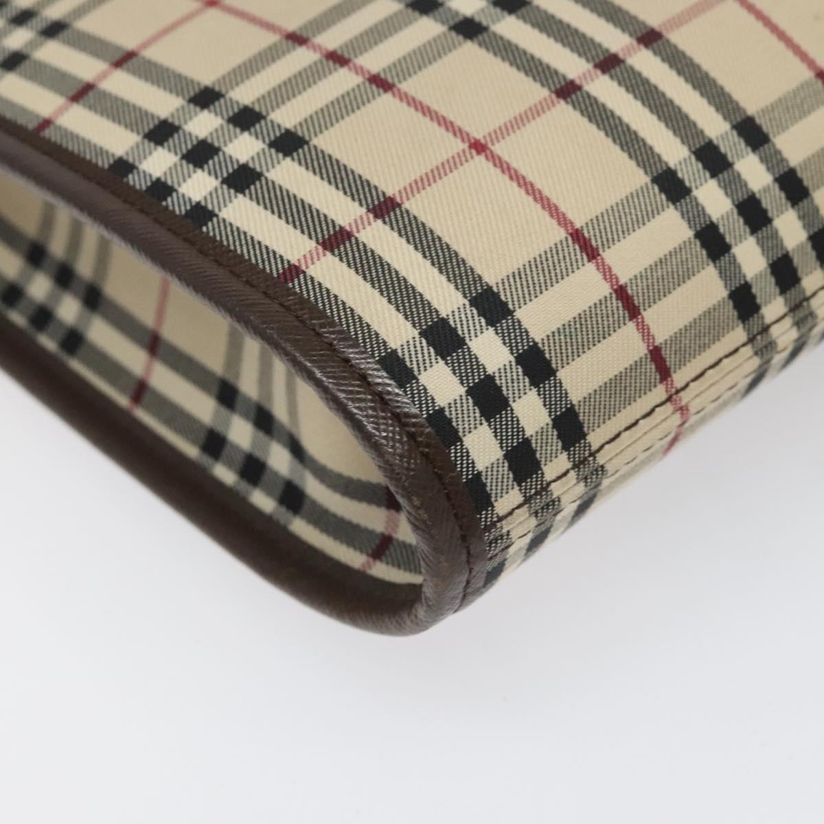 BURBERRY Nova Check Shoulder Bag Canvas Beige Auth 110242