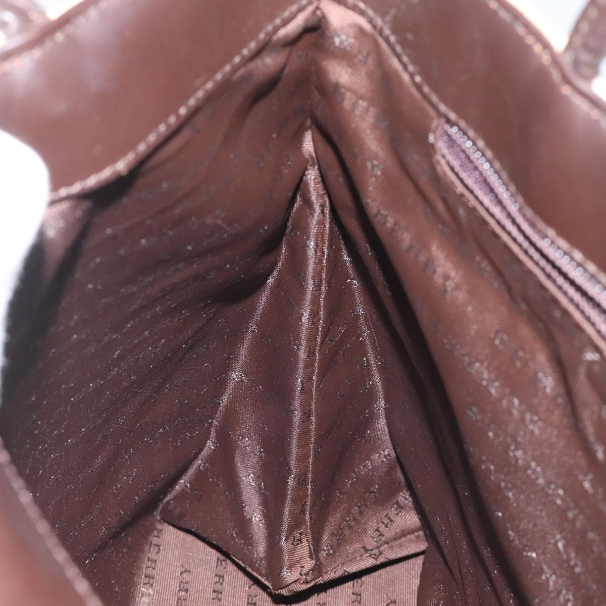 BURBERRY Nova Check Hand Bag PVC Beige Auth 110244