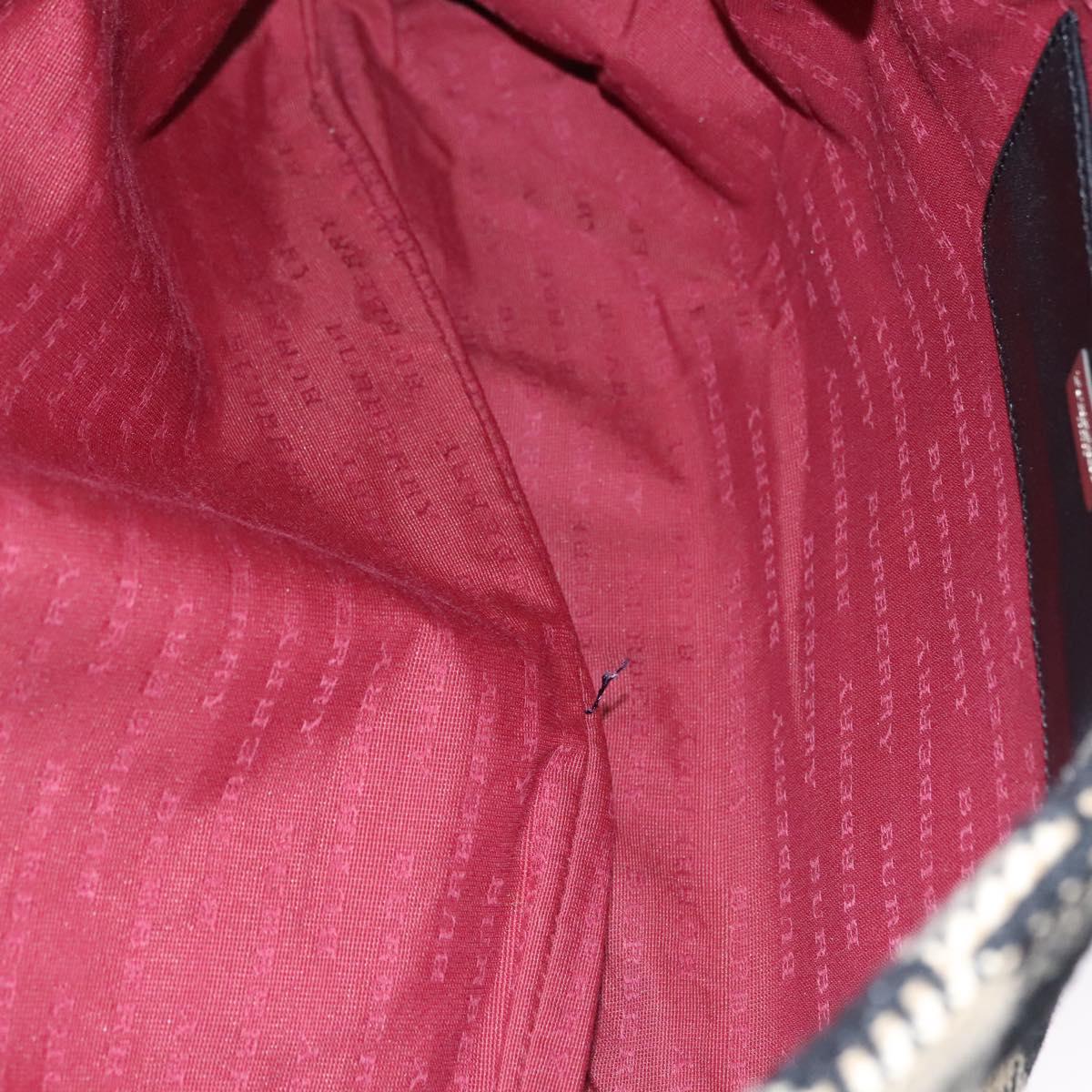 BURBERRY Nova Check Hand Bag Canvas Black Auth 110246