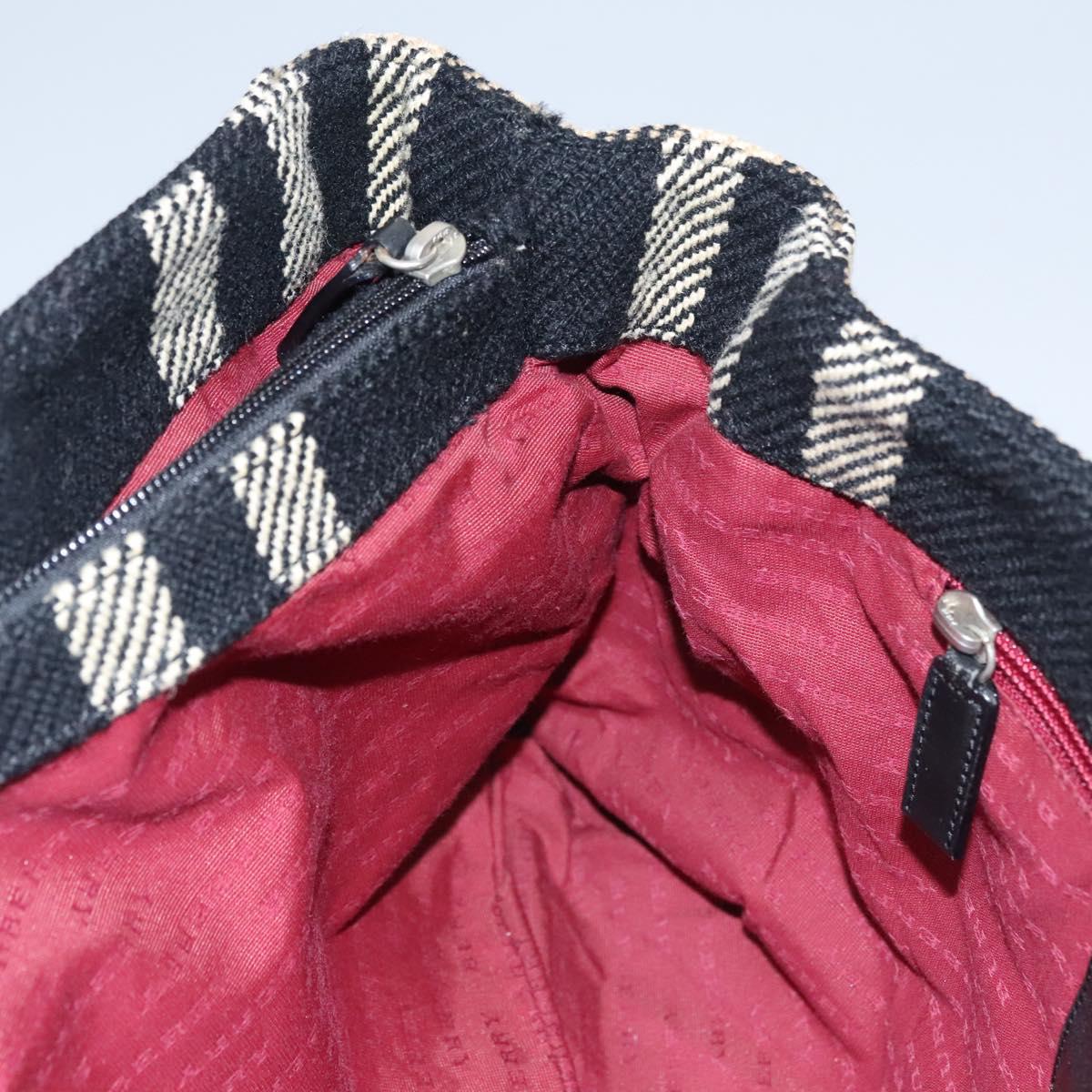 BURBERRY Nova Check Hand Bag Canvas Black Auth 110246