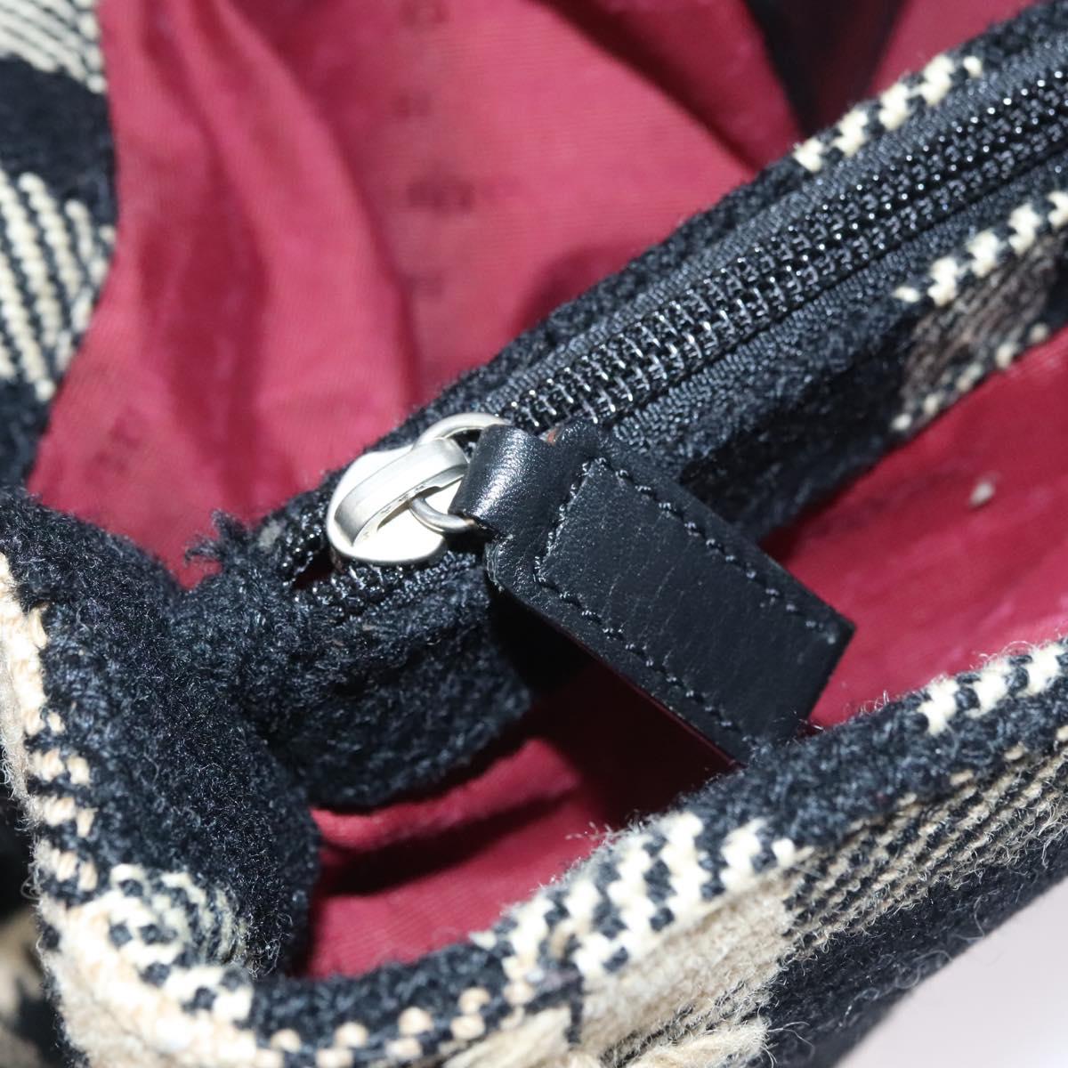 BURBERRY Nova Check Hand Bag Canvas Black Auth 110246