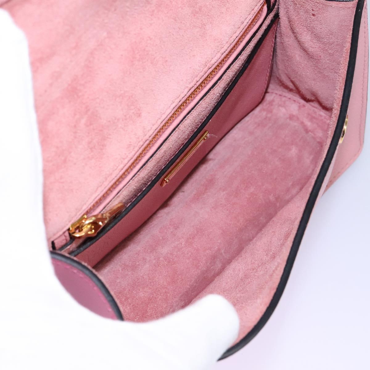 Miu Miu Shoulder Bag Leather Pink Auth 110296V