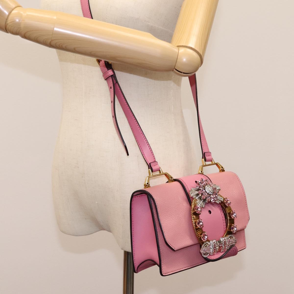 Miu Miu Shoulder Bag Leather Pink Auth 110296V