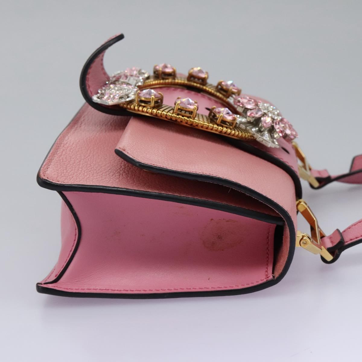 Miu Miu Shoulder Bag Leather Pink Auth 110296V