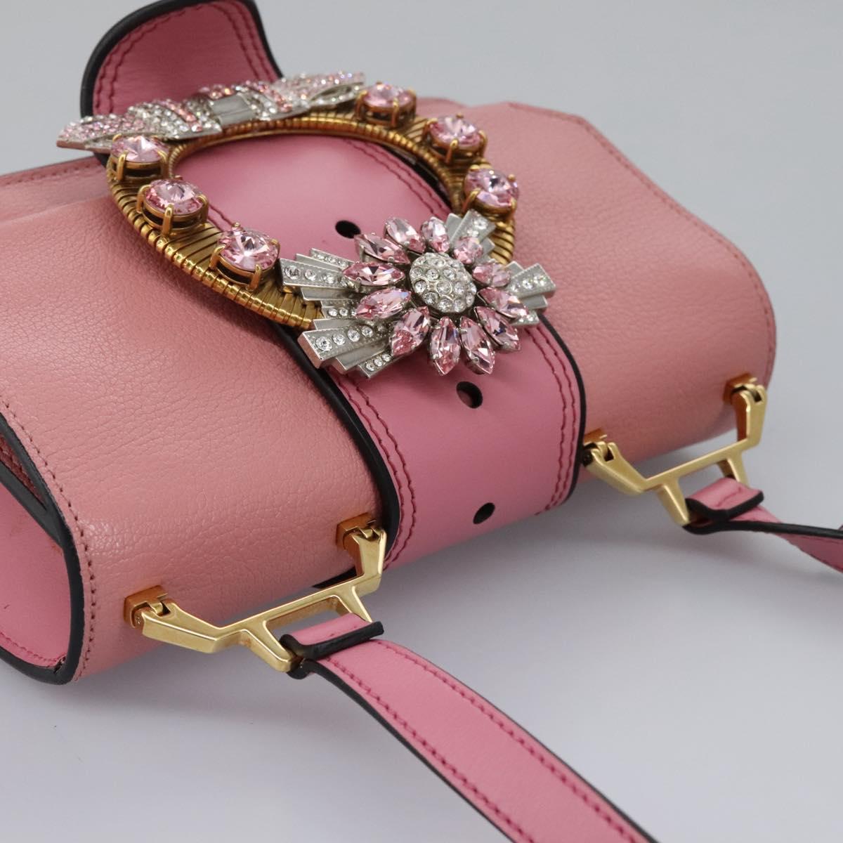 Miu Miu Shoulder Bag Leather Pink Auth 110296V