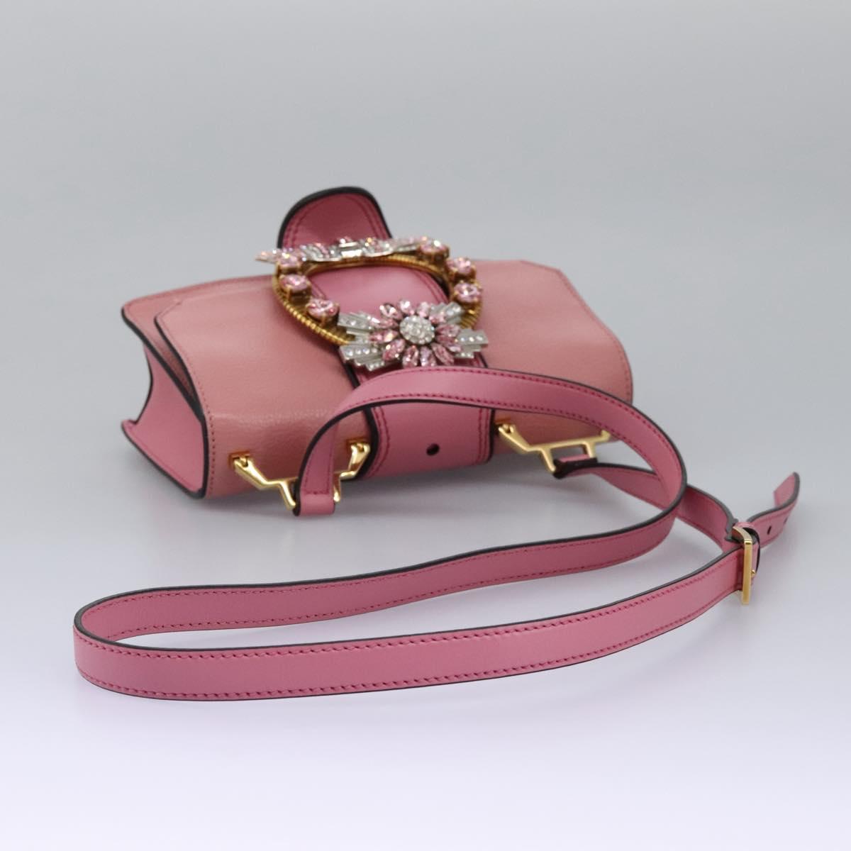 Miu Miu Shoulder Bag Leather Pink Auth 110296V