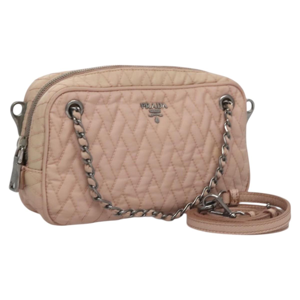 PRADA Hand Bag Nylon 2way Pink Auth 110297
