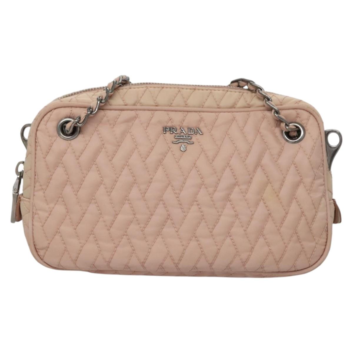 PRADA Hand Bag Nylon 2way Pink Auth 110297